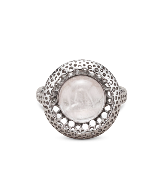 Серебряное кольцо с розовым кварцем