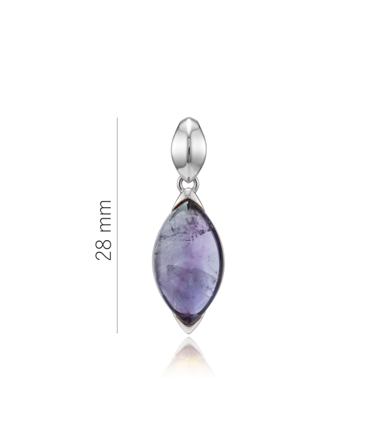 Sudraba kulons ar ametistu un cirkoniem