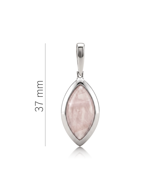Sudraba kulons ar rožu kvarcu