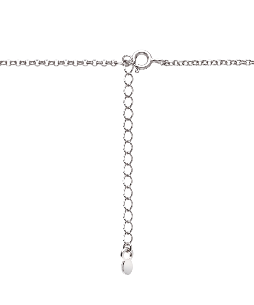 Sudraba ķēdīte ar dzintara un perlamutra kulonu