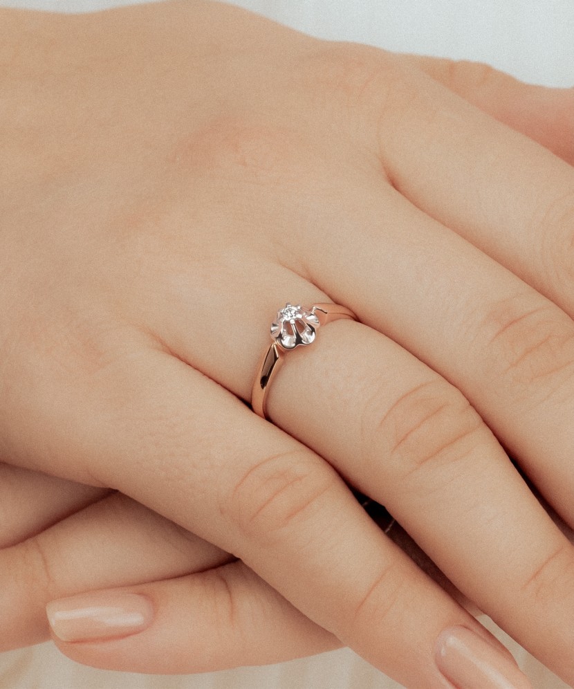 Zelta gredzens ar briljantu - Goldinga