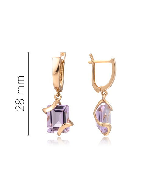 Zelta auskari ar ametistiem