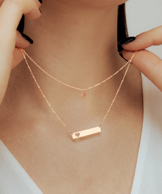 Dubultā zelta ķēdīte ar piekariņiem