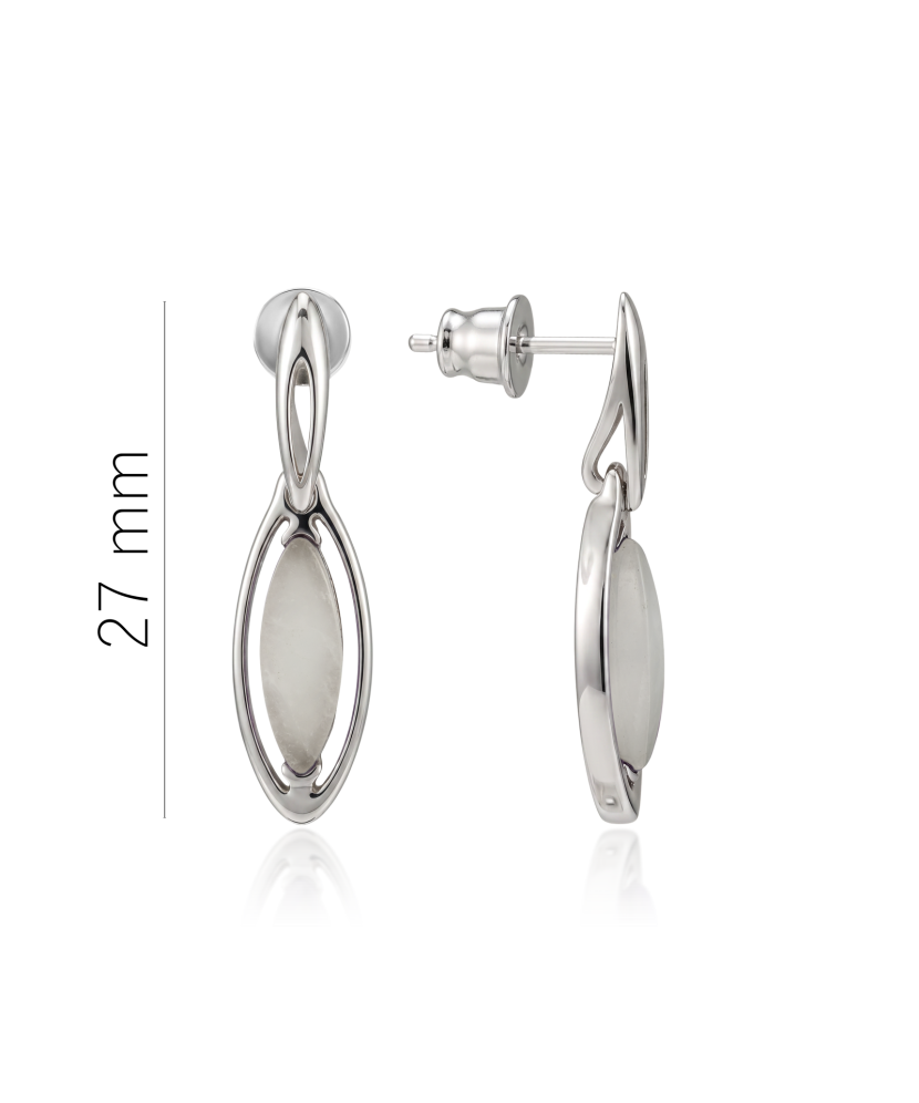 Sudraba auskari ar rozā kvarcu