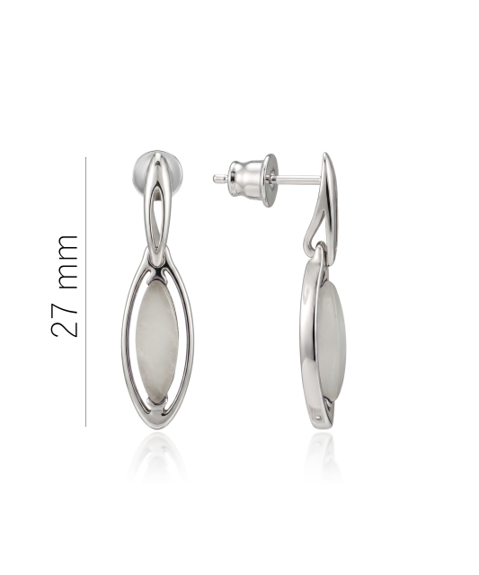 Серьги из серебра с розовым кварцем