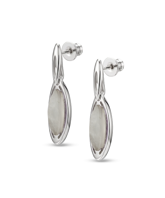 Серьги из серебра с розовым кварцем