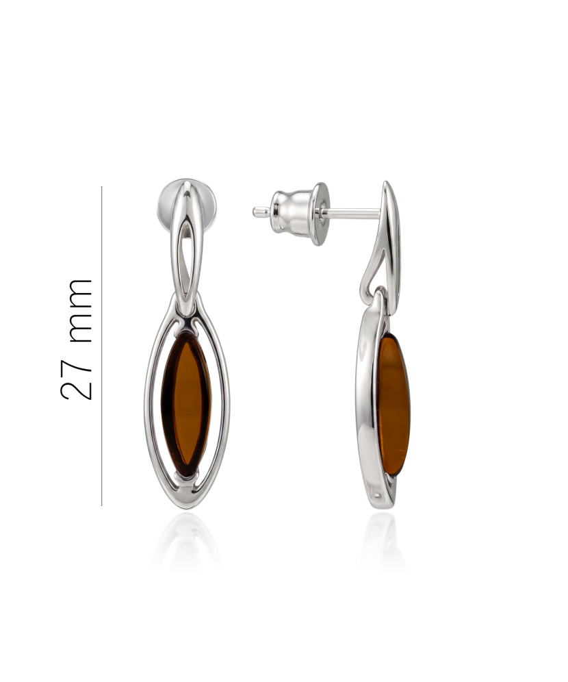 Sudraba auskari ar dzintaru