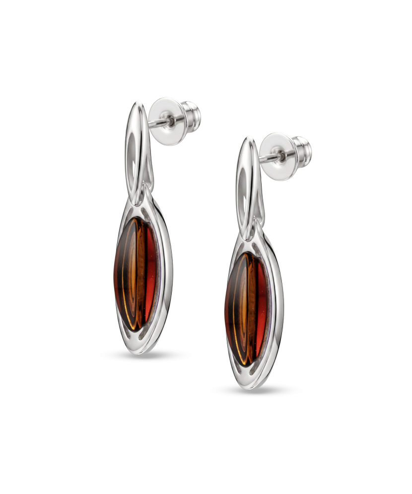 Sudraba auskari ar dzintaru