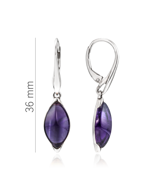 Серьги из серебра с аметистом