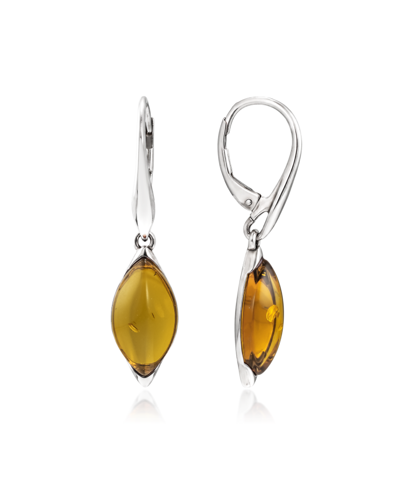 Sudraba auskari ar dzintaru