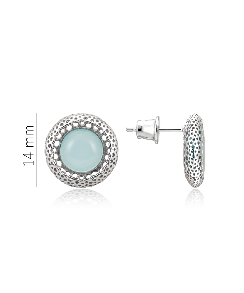 Sudraba auskari ar ahātu