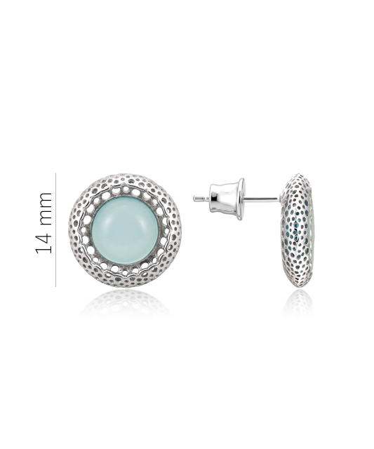 Sudraba auskari ar ahātu