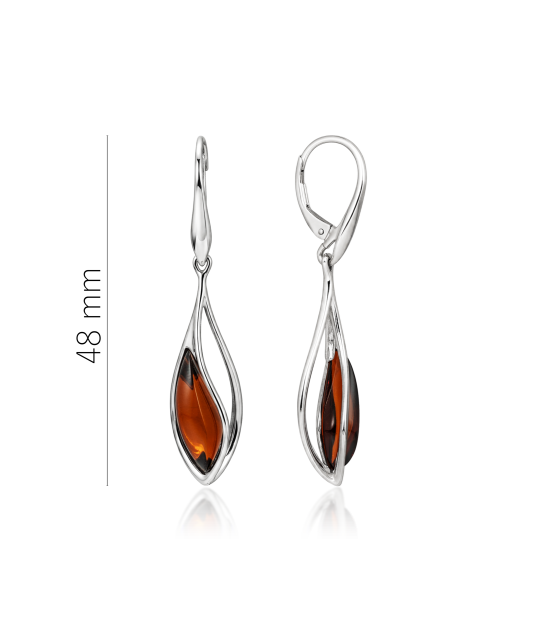 Sudraba auskari ar dzintaru