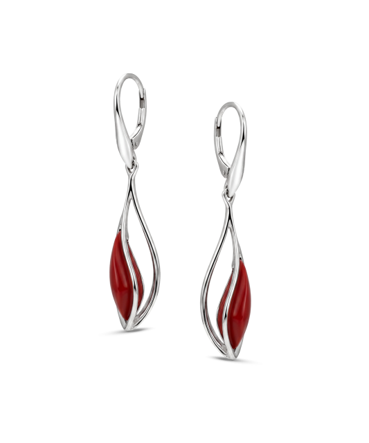 Серьги из серебра с кораллом