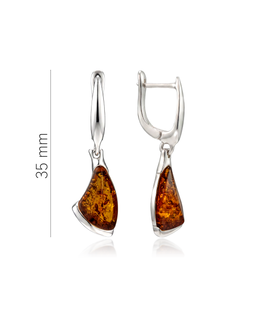 Sudraba auskari ar dzintaru