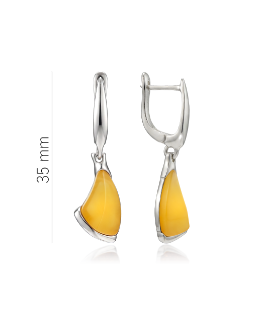 Серьги из серебра с янтарём