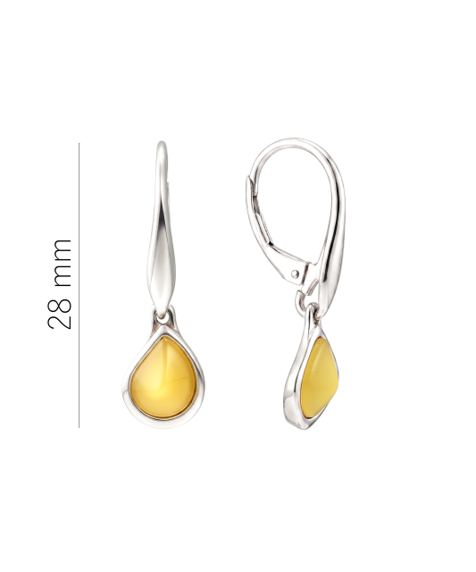 Серьги из серебра с янтарём