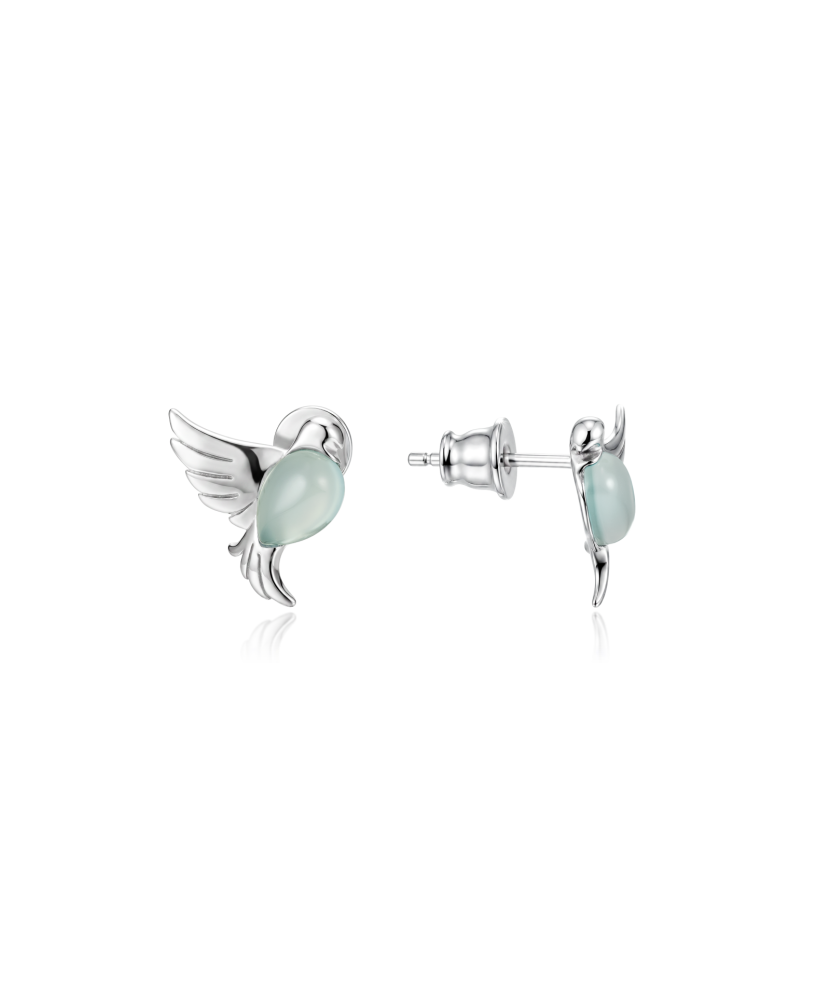 Sudraba auskari ar ahātu