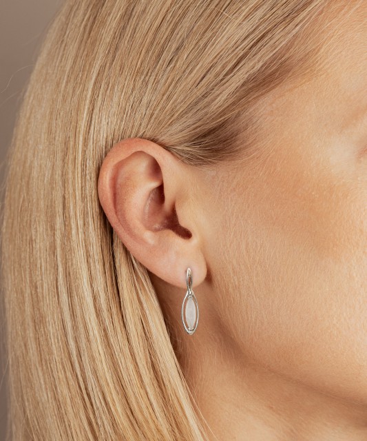 Серьги из серебра с розовым кварцем