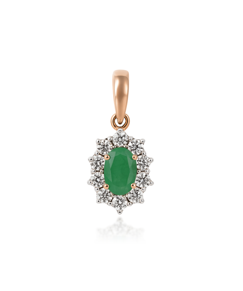 Zelta piekariņš ar smaragdu un dimantiem