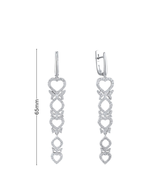Серьги из серебра с цирконами