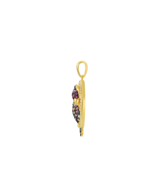 Кольцо из золочёного серебрасо шпинелями и фианитами