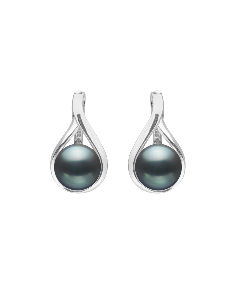 Серьги из серебра с жемчугом и цирконами