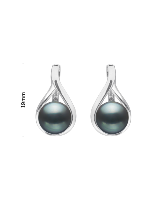 Серьги из серебра с жемчугом и цирконами