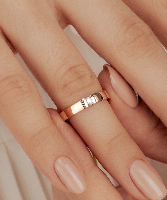 Zelta gredzens ar briljantu 0,08ct - Goldinga