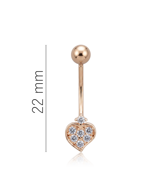 Zelta auskars ar cirkoniju nabā "Sirds"
