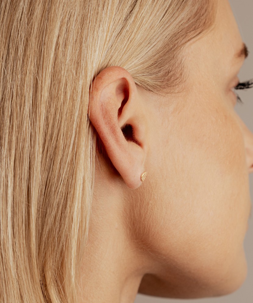 Серьги из белого золота с цирконами «Сердечко»