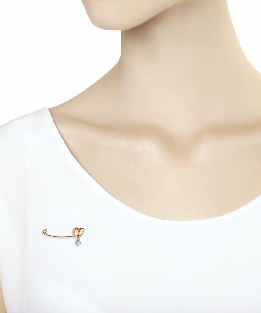 Zelta sakta ar cirkoniju "Sirsniņa" - Saktas - Goldinga