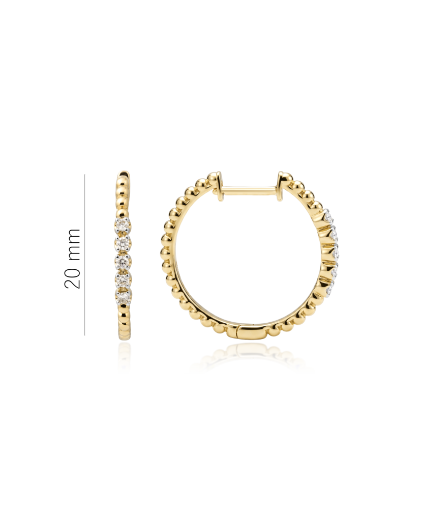 Dzeltena zelta auskari ar briljantiem