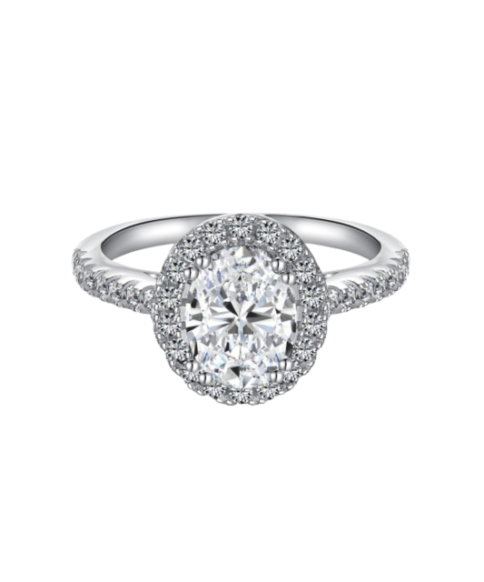 Sudraba gredzens ar moissanītiem 1,5CT