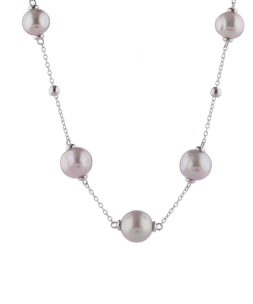 Sidabrinė grandinėlė su perlais - Sidabrinės grandinėlės - Goldinga