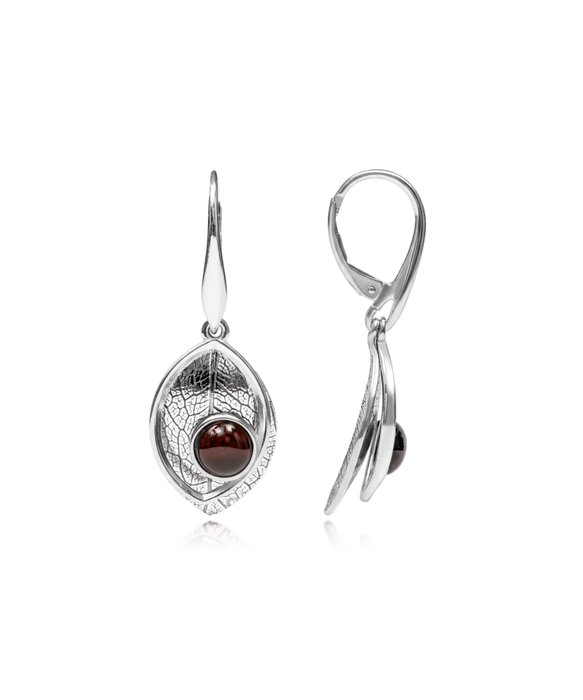 Серьги из серебра с янтарём