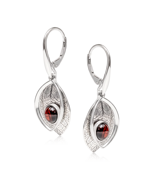 Серьги из серебра с янтарём