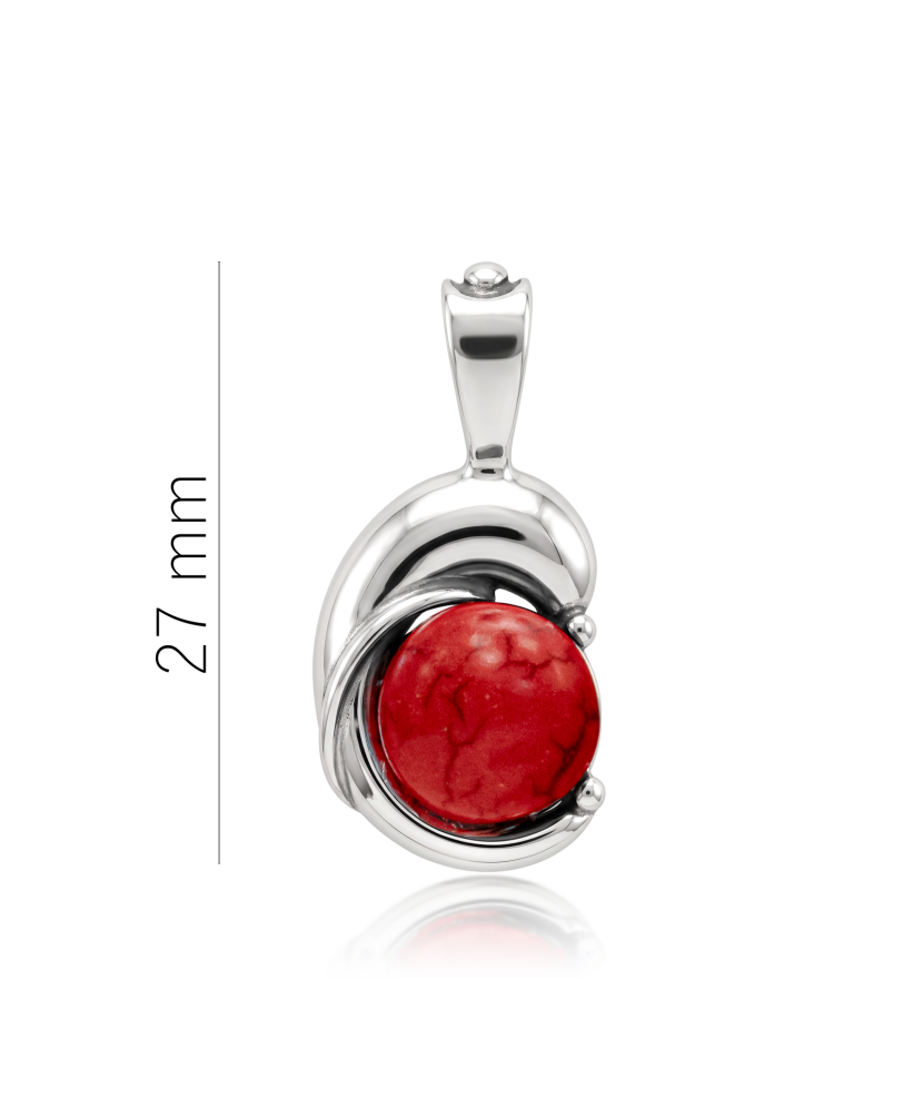 Серебряный подвеска с кораллом