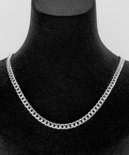 Sudraba ķēdīte “Curb” 4 mm