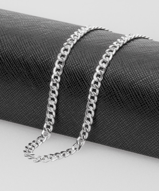 Sudraba ķēdīte “Curb” 4 mm