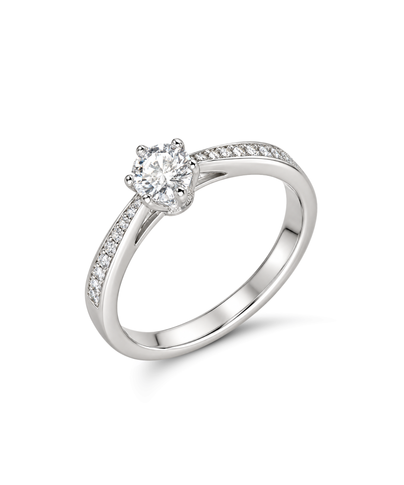 Sudraba gredzens ar moisanītiem 0.5ct