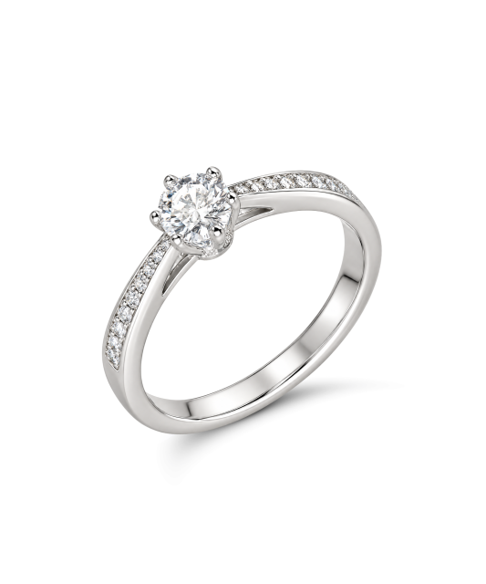Sudraba gredzens ar moisanītiem 0.5ct