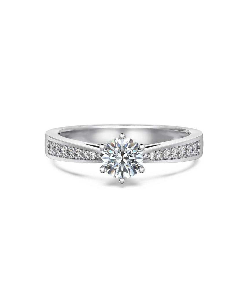 Серебряное кольцо с муассанитами 0.5ct