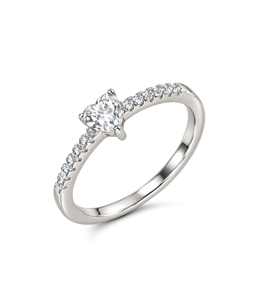Sudraba gredzens ar moisanītiem “Sirsniņa” 0.5ct