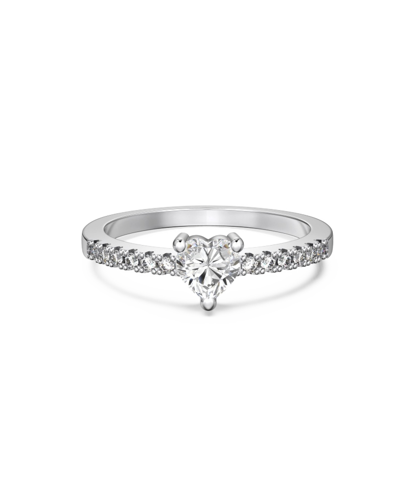 Sudraba gredzens ar moisanītiem “Sirsniņa” 0.5ct