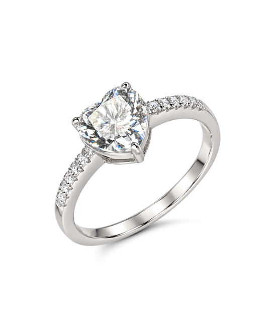 Серебряное кольцо с муассанитами 2ct