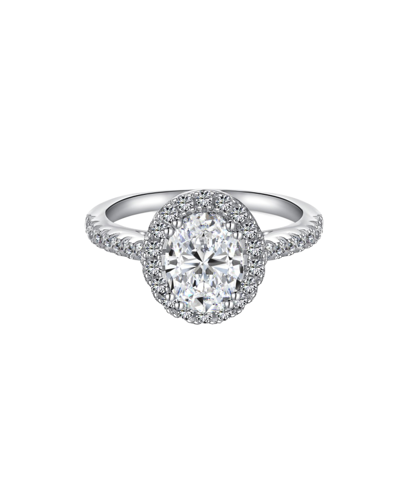 Sudraba gredzens ar moisanītiem 1.5ct