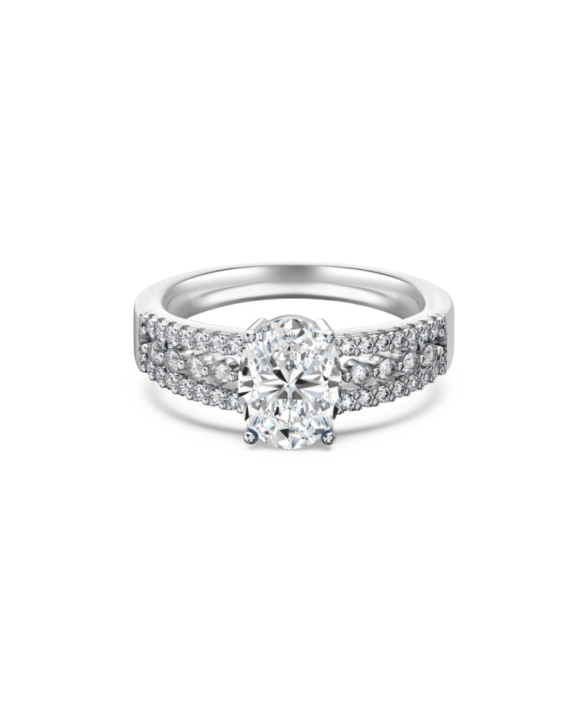 Серебряное кольцо с муассанитами 2ct