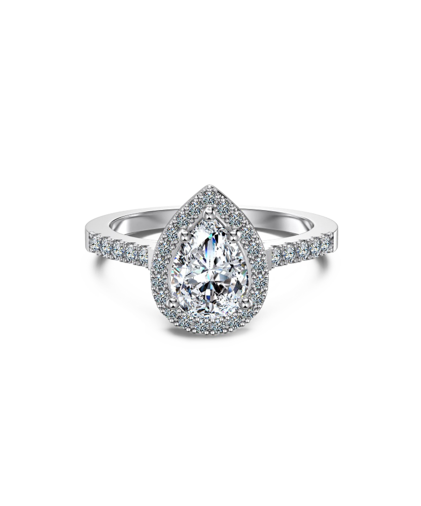 Серебряное кольцо с муассанитами 1 карат