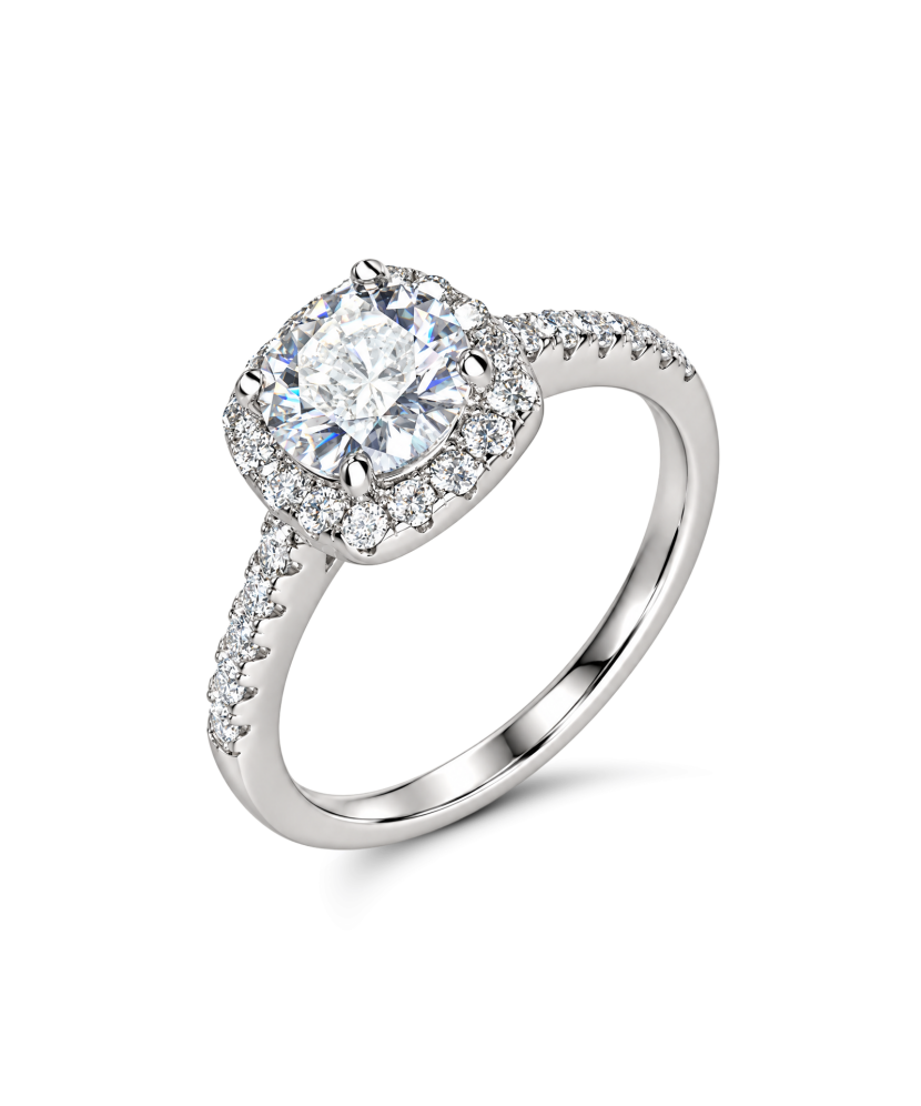 Sudraba gredzens ar moisanītiem 1.2ct